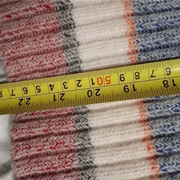 Jing Cheng 6 Careless Mohair Angora Multiclor Longslvs Strips Full Zipper Women - Picture 10 of 11